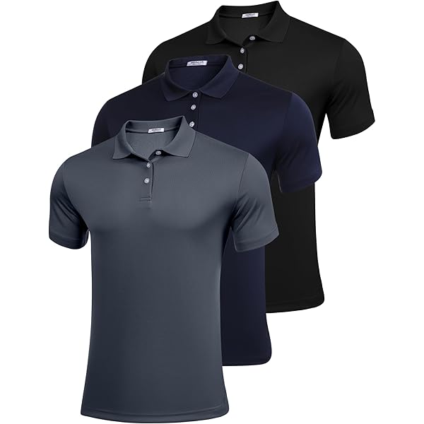 メンズウェア RUFFLOG EMBROIDED NOT JUST ONE POLO ZENGVEE 5 Pack Polo Golf T Shirts for Men Dry Short Sleeve